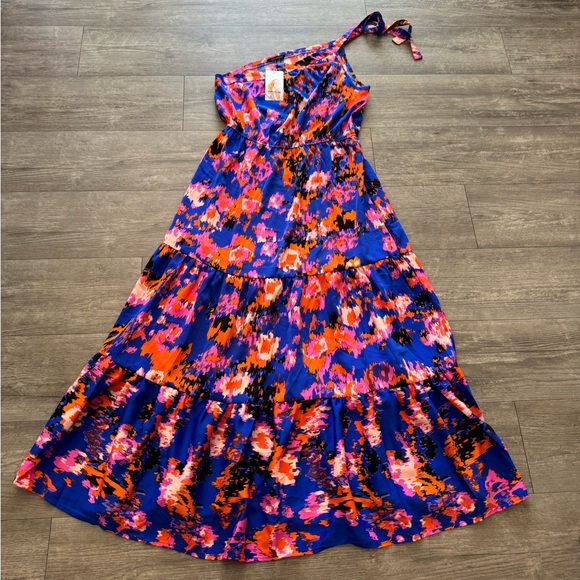FINAL SALE 🤍PRETTY GARDEN floral knot one shoulder ruffle dress 🌷 - Picture 11 of 15